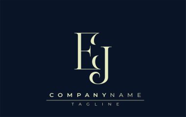 EJ soyut logosu. Zarif Tasarlanmış Minimalist Monogram Logosu ve Şık Harfler. Sofistike ve gösterişli minimalist monogram benzersiz harf dizaynı.