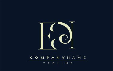 EN soyut logosu. Zarif Tasarlanmış Minimalist Monogram Logosu ve Şık Harfler. Sofistike ve gösterişli minimalist monogram benzersiz harf dizaynı.