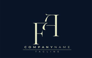 FA soyut logosu. Zarif Tasarlanmış Minimalist Monogram Logosu ve Şık Harfler. Sofistike ve gösterişli minimalist monogram benzersiz harf dizaynı.