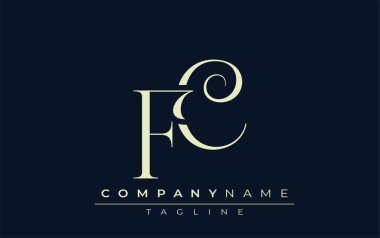 FC soyut logosu. Zarif Tasarlanmış Minimalist Monogram Logosu ve Şık Harfler. Sofistike ve gösterişli minimalist monogram benzersiz harf dizaynı.
