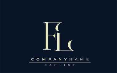 FL soyut logosu. Zarif Tasarlanmış Minimalist Monogram Logosu ve Şık Harfler. Sofistike ve gösterişli minimalist monogram benzersiz harf dizaynı.