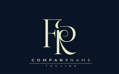 FR soyut logosu. Zarif Tasarlanmış Minimalist Monogram Logosu ve Şık Harfler. Sofistike ve gösterişli minimalist monogram benzersiz harf dizaynı.