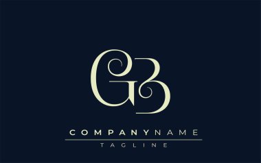 GB soyut logosu. Zarif Tasarlanmış Minimalist Monogram Logosu ve Şık Harfler. Sofistike ve gösterişli minimalist monogram benzersiz harf dizaynı.
