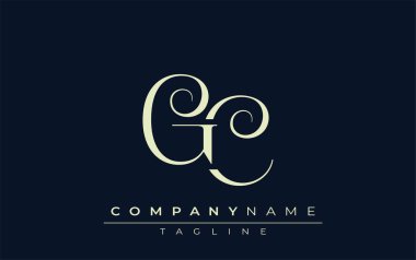 GC soyut logosu. Zarif Tasarlanmış Minimalist Monogram Logosu ve Şık Harfler. Sofistike ve gösterişli minimalist monogram benzersiz harf dizaynı.