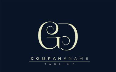 GD soyut logosu. Zarif Tasarlanmış Minimalist Monogram Logosu ve Şık Harfler. Sofistike ve gösterişli minimalist monogram benzersiz harf dizaynı.