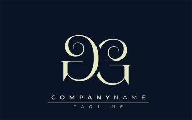 GG soyut logosu. Zarif Tasarlanmış Minimalist Monogram Logosu ve Şık Harfler. Sofistike ve gösterişli minimalist monogram benzersiz harf dizaynı.