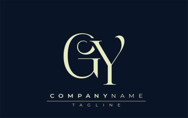GY soyut logosu. Zarif Tasarlanmış Minimalist Monogram Logosu ve Şık Harfler. Sofistike ve gösterişli minimalist monogram benzersiz harf dizaynı.