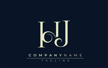 HJ soyut logo. Zarif Tasarlanmış Minimalist Monogram Logosu ve Şık Harfler. Sofistike ve gösterişli minimalist monogram benzersiz harf dizaynı.