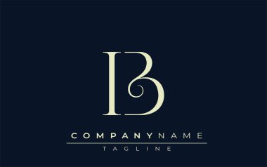 IB soyut logosu. Zarif Tasarlanmış Minimalist Monogram Logosu ve Şık Harfler. Sofistike ve gösterişli minimalist monogram benzersiz harf dizaynı.