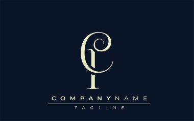 IC soyut logosu. Zarif Tasarlanmış Minimalist Monogram Logosu ve Şık Harfler. Sofistike ve gösterişli minimalist monogram benzersiz harf dizaynı.