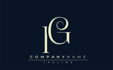 IG soyut logosu. Zarif Tasarlanmış Minimalist Monogram Logosu ve Şık Harfler. Sofistike ve gösterişli minimalist monogram benzersiz harf dizaynı.