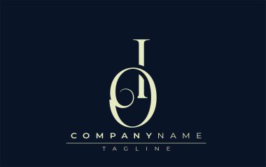IO soyut logosu. Zarif Tasarlanmış Minimalist Monogram Logosu ve Şık Harfler. Sofistike ve gösterişli minimalist monogram benzersiz harf dizaynı.