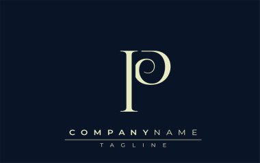 IP soyut logosu. Zarif Tasarlanmış Minimalist Monogram Logosu ve Şık Harfler. Sofistike ve gösterişli minimalist monogram benzersiz harf dizaynı.