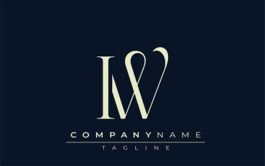 IW soyut logosu. Zarif Tasarlanmış Minimalist Monogram Logosu ve Şık Harfler. Sofistike ve gösterişli minimalist monogram benzersiz harf dizaynı.