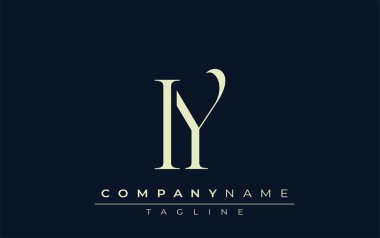 IY soyut logo. Zarif Tasarlanmış Minimalist Monogram Logosu ve Şık Harfler. Sofistike ve gösterişli minimalist monogram benzersiz harf dizaynı.