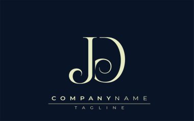 JD soyut logosu. Zarif Tasarlanmış Minimalist Monogram Logosu ve Şık Harfler. Sofistike ve gösterişli minimalist monogram benzersiz harf dizaynı.