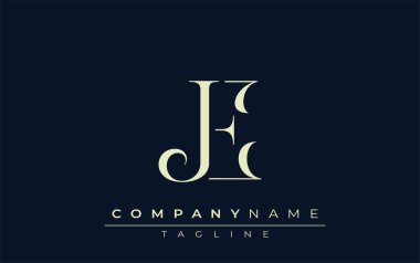 JE soyut logosu. Zarif Tasarlanmış Minimalist Monogram Logosu ve Şık Harfler. Sofistike ve gösterişli minimalist monogram benzersiz harf dizaynı.