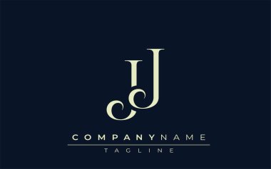 JJ soyut logo. Zarif Tasarlanmış Minimalist Monogram Logosu ve Şık Harfler. Sofistike ve gösterişli minimalist monogram benzersiz harf dizaynı.
