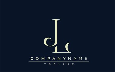 JL soyut logosu. Zarif Tasarlanmış Minimalist Monogram Logosu ve Şık Harfler. Sofistike ve gösterişli minimalist monogram benzersiz harf dizaynı.