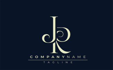 JR soyut logosu. Zarif Tasarlanmış Minimalist Monogram Logosu ve Şık Harfler. Sofistike ve gösterişli minimalist monogram benzersiz harf dizaynı.