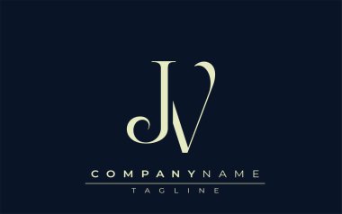 JV soyut logosu. Zarif Tasarlanmış Minimalist Monogram Logosu ve Şık Harfler. Sofistike ve gösterişli minimalist monogram benzersiz harf dizaynı.