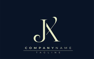 JX soyut logosu. Zarif Tasarlanmış Minimalist Monogram Logosu ve Şık Harfler. Sofistike ve gösterişli minimalist monogram benzersiz harf dizaynı.