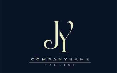 JY soyut logosu. Zarif Tasarlanmış Minimalist Monogram Logosu ve Şık Harfler. Sofistike ve gösterişli minimalist monogram benzersiz harf dizaynı.