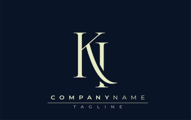 KI soyut logosu. Zarif Tasarlanmış Minimalist Monogram Logosu ve Şık Harfler. Sofistike ve gösterişli minimalist monogram benzersiz harf dizaynı.