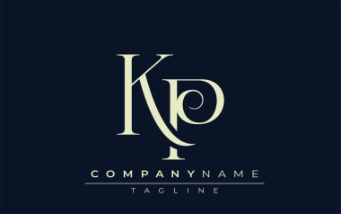KP soyut logosu. Zarif Tasarlanmış Minimalist Monogram Logosu ve Şık Harfler. Sofistike ve gösterişli minimalist monogram benzersiz harf dizaynı.