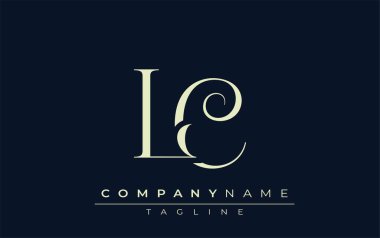 LC soyut logosu. Zarif Tasarlanmış Minimalist Monogram Logosu ve Şık Harfler. Sofistike ve gösterişli minimalist monogram benzersiz harf dizaynı.