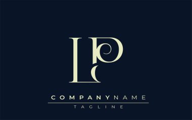 LP soyut logosu. Zarif Tasarlanmış Minimalist Monogram Logosu ve Şık Harfler. Sofistike ve gösterişli minimalist monogram benzersiz harf dizaynı.
