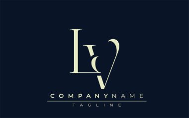 LV soyut logosu. Zarif Tasarlanmış Minimalist Monogram Logosu ve Şık Harfler. Sofistike ve gösterişli minimalist monogram benzersiz harf dizaynı.