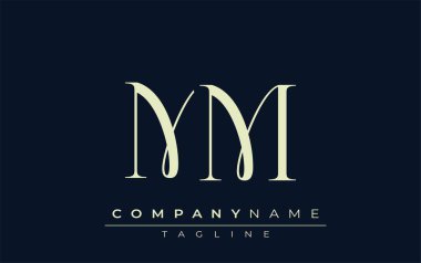 MM soyut logo. Zarif Tasarlanmış Minimalist Monogram Logosu ve Şık Harfler. Sofistike ve gösterişli minimalist monogram benzersiz harf dizaynı.