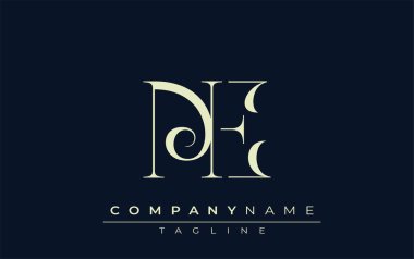 NE soyut logosu. Zarif Tasarlanmış Minimalist Monogram Logosu ve Şık Harfler. Sofistike ve gösterişli minimalist monogram benzersiz harf dizaynı.