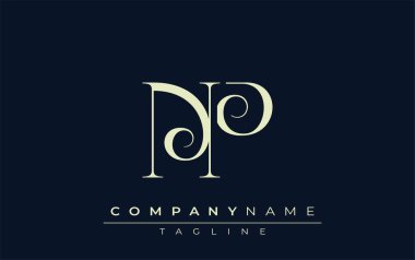 NP soyut logosu. Zarif Tasarlanmış Minimalist Monogram Logosu ve Şık Harfler. Sofistike ve gösterişli minimalist monogram benzersiz harf dizaynı.