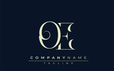 OE soyut logosu. Zarif Tasarlanmış Minimalist Monogram Logosu ve Şık Harfler. Sofistike ve gösterişli minimalist monogram benzersiz harf dizaynı.