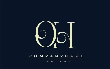 Oh soyut logo. Zarif Tasarlanmış Minimalist Monogram Logosu ve Şık Harfler. Sofistike ve gösterişli minimalist monogram benzersiz harf dizaynı.