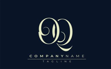 OQ soyut logosu. Zarif Tasarlanmış Minimalist Monogram Logosu ve Şık Harfler. Sofistike ve gösterişli minimalist monogram benzersiz harf dizaynı.