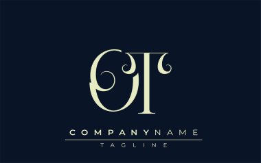 OT soyut logosu. Zarif Tasarlanmış Minimalist Monogram Logosu ve Şık Harfler. Sofistike ve gösterişli minimalist monogram benzersiz harf dizaynı.
