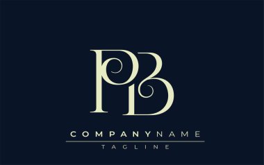 PB soyut logosu. Zarif Tasarlanmış Minimalist Monogram Logosu ve Şık Harfler. Sofistike ve gösterişli minimalist monogram benzersiz harf dizaynı.