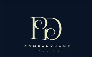 PD soyut logosu. Zarif Tasarlanmış Minimalist Monogram Logosu ve Şık Harfler. Sofistike ve gösterişli minimalist monogram benzersiz harf dizaynı.