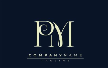 Başbakan soyut logosu. Zarif Tasarlanmış Minimalist Monogram Logosu ve Şık Harfler. Sofistike ve gösterişli minimalist monogram benzersiz harf dizaynı.