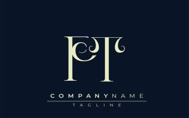 PT soyut logosu. Zarif Tasarlanmış Minimalist Monogram Logosu ve Şık Harfler. Sofistike ve gösterişli minimalist monogram benzersiz harf dizaynı.