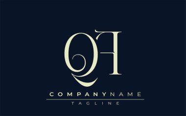 QA soyut logosu. Zarif Tasarlanmış Minimalist Monogram Logosu ve Şık Harfler. Sofistike ve gösterişli minimalist monogram benzersiz harf dizaynı.