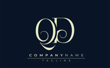 QD soyut logosu. Zarif Tasarlanmış Minimalist Monogram Logosu ve Şık Harfler. Sofistike ve gösterişli minimalist monogram benzersiz harf dizaynı.