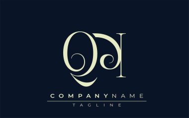 QN soyut logosu. Zarif Tasarlanmış Minimalist Monogram Logosu ve Şık Harfler. Sofistike ve gösterişli minimalist monogram benzersiz harf dizaynı.