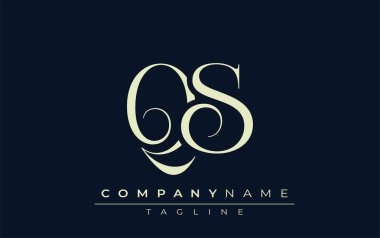 QS soyut logosu. Zarif Tasarlanmış Minimalist Monogram Logosu ve Şık Harfler. Sofistike ve gösterişli minimalist monogram benzersiz harf dizaynı.