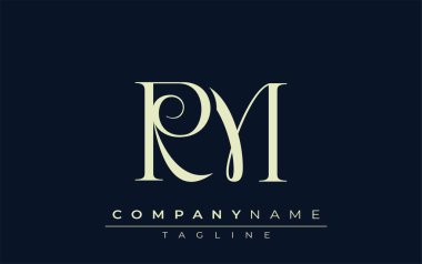 RM soyut logosu. Zarif Tasarlanmış Minimalist Monogram Logosu ve Şık Harfler. Sofistike ve gösterişli minimalist monogram benzersiz harf dizaynı.