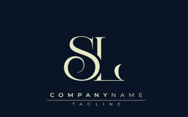 SL soyut logosu. Zarif Tasarlanmış Minimalist Monogram Logosu ve Şık Harfler. Sofistike ve gösterişli minimalist monogram benzersiz harf dizaynı.