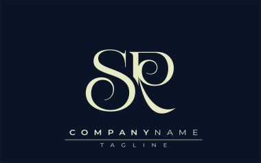 SR soyut logosu. Zarif Tasarlanmış Minimalist Monogram Logosu ve Şık Harfler. Sofistike ve gösterişli minimalist monogram benzersiz harf dizaynı.